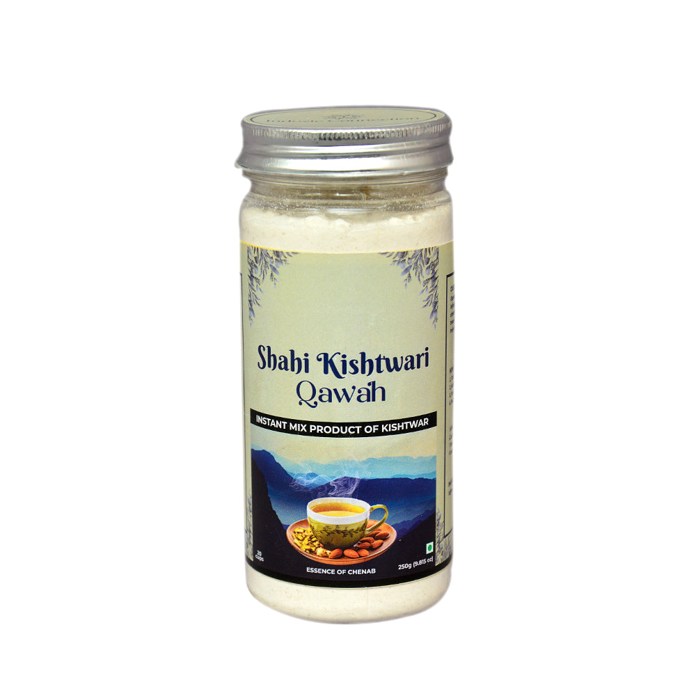 Authentic Instant Kashmiri Kahwa β Front View of the Packaging, showcasing the aromatic blend of green tea and spices.