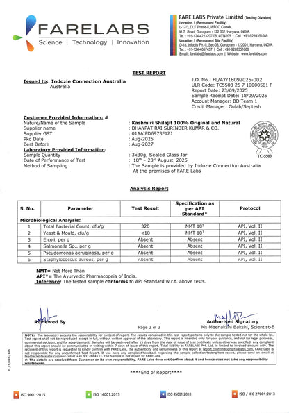 Pure Kashmiri Shilajit Resin with Fulvic Acid - 75.63% (Lab Report attached)