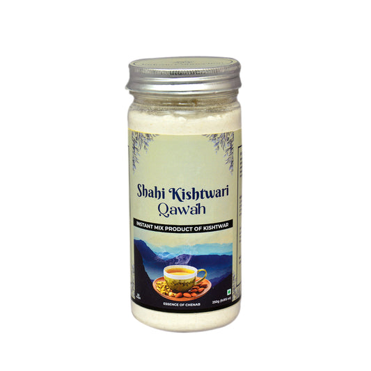 Authentic Instant Kashmiri Kahwa – Front View of the Packaging, showcasing the aromatic blend of green tea and spices.